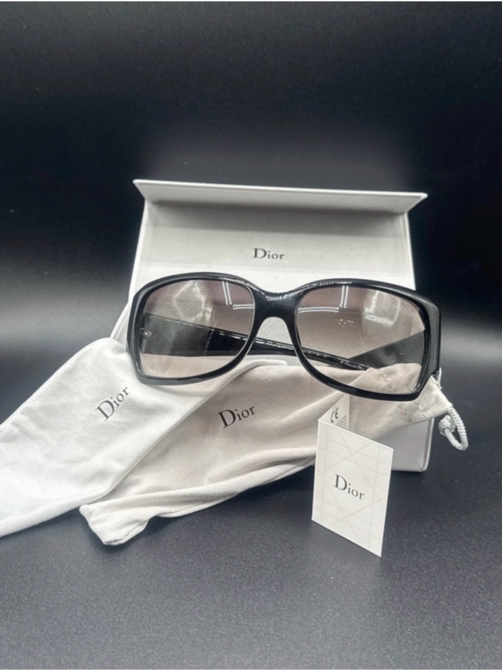 Dior Night 3 Black Women's Oversized Sunglasses Y2K